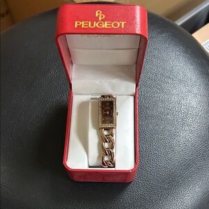 Peugeot Bronzetone Open Link Chain Watch